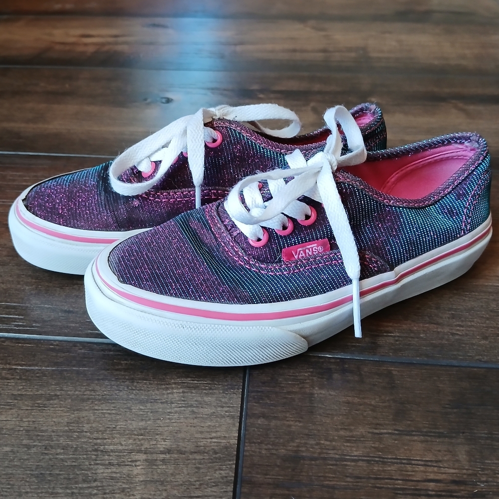 Vans Authentic magenta pink shimmer low top little kid 13